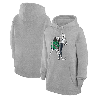 Women's G-III 4Her by Carl Banks Heather Gray Vancouver Canucks Hockey Girls Fleece Pullover Hoodie