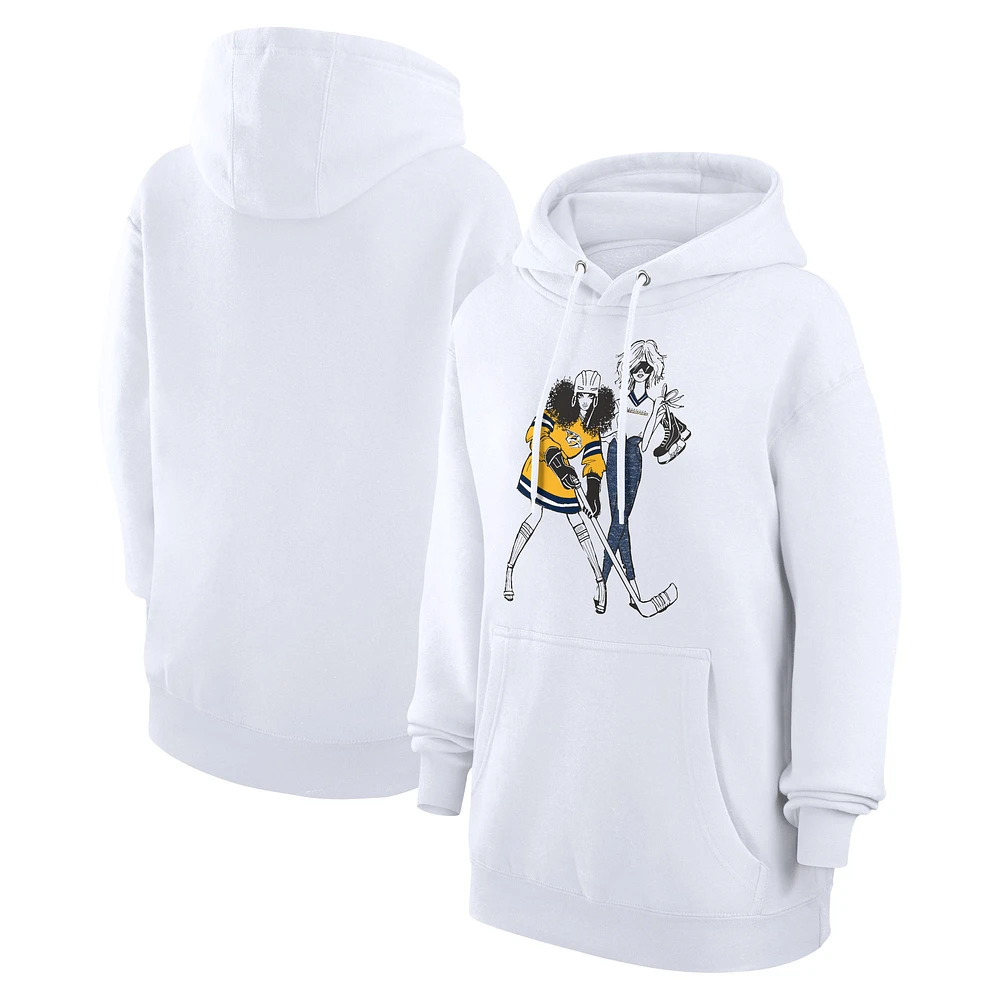 Women's G-III 4Her by Carl Banks White Nashville Predators Hockey Girls Fleece Pullover Hoodie