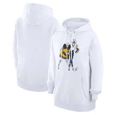 Women's G-III 4Her by Carl Banks  White Nashville Predators Hockey Girls Fleece Pullover Hoodie
