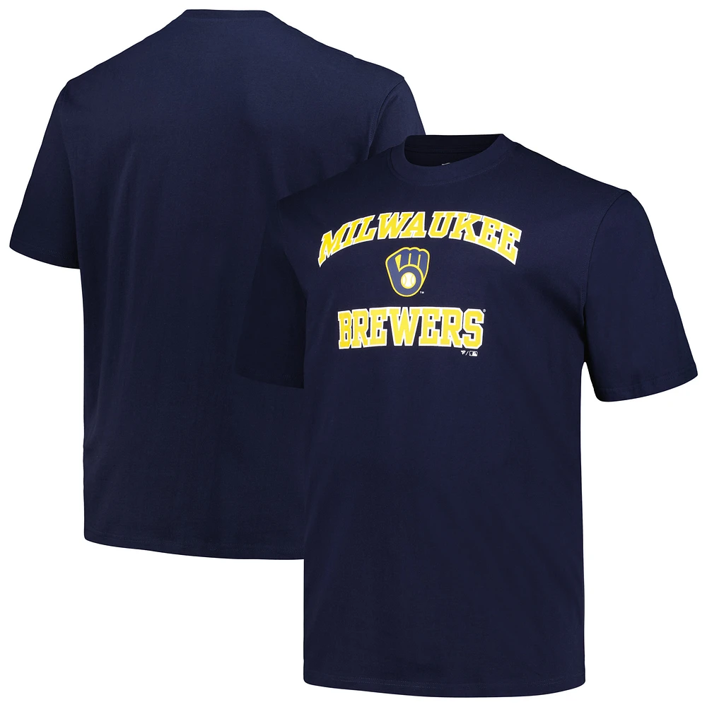 Men's Profile Navy Milwaukee Brewers Big & Tall Heart Soul T-Shirt