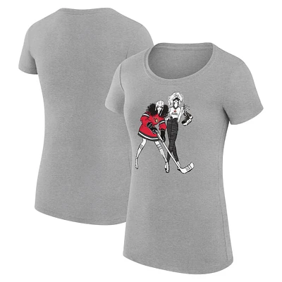 Women's G-III 4Her by Carl Banks Heather Gray Ottawa Senators Super-Slim Fit Lightweight Hockey Girls T-Shirt