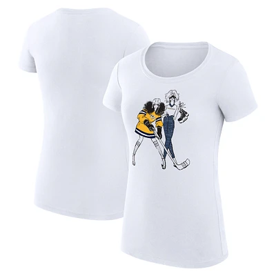 Women's G-III 4Her by Carl Banks White Nashville Predators Hockey Girls Fitted T-Shirt