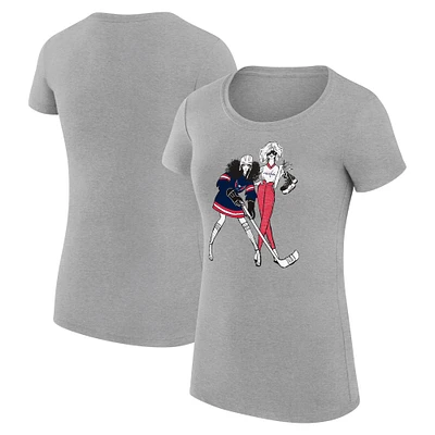 Women's G-III 4Her by Carl Banks Heather Gray Washington Capitals Super-Slim Fit Lightweight Hockey Girls T-Shirt