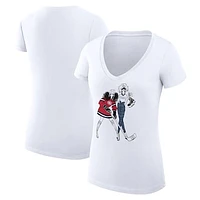 Women's G-III 4Her by Carl Banks  White Montreal Canadiens Hockey Girls V-Neck Fitted T-Shirt