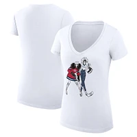 Women's G-III 4Her by Carl Banks  White Montreal Canadiens Hockey Girls V-Neck Fitted T-Shirt