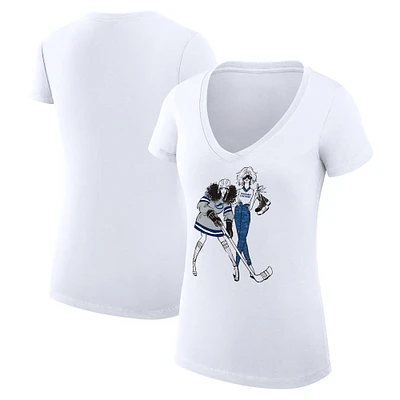 Women's G-III 4Her by Carl Banks White Tampa Bay Lightning Super-Slim Fit Lightweight Hockey Girls V-Neck T-Shirt