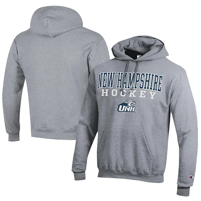 Men's Champion Gray New Hampshire Wildcats Hockey Eco Powerblend Pullover Hoodie