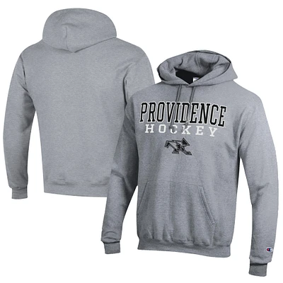 Men's Champion Gray Providence Friars Hockey Eco Powerblend Pullover Hoodie