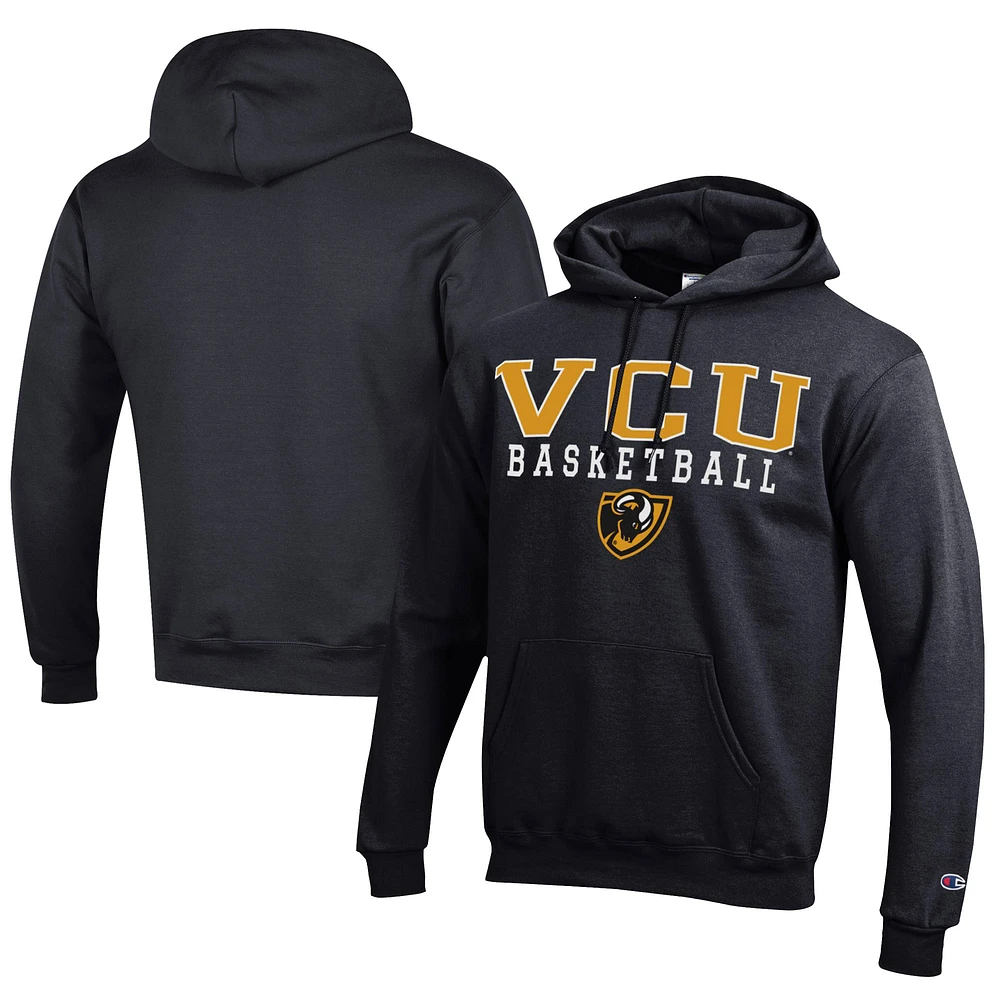 Men's Champion VCU Rams Stacked Logo Basketball Eco Powerblend Pullover Hoodie