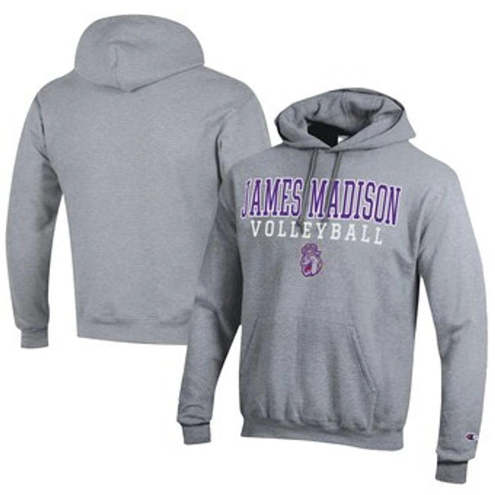 Men's Champion James Madison Dukes Stacked Logo Volleyball Eco Powerblend Pullover Hoodie