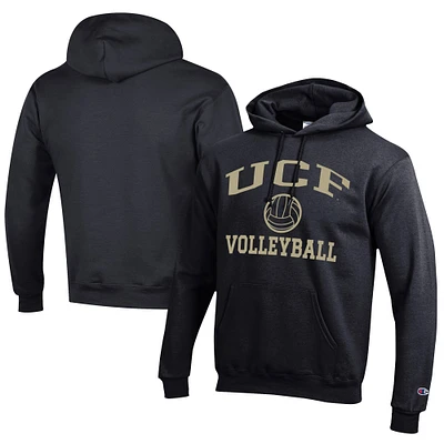 Men's Champion Black UCF Knights Icon Logo Volleyball Eco Powerblend Pullover Hoodie