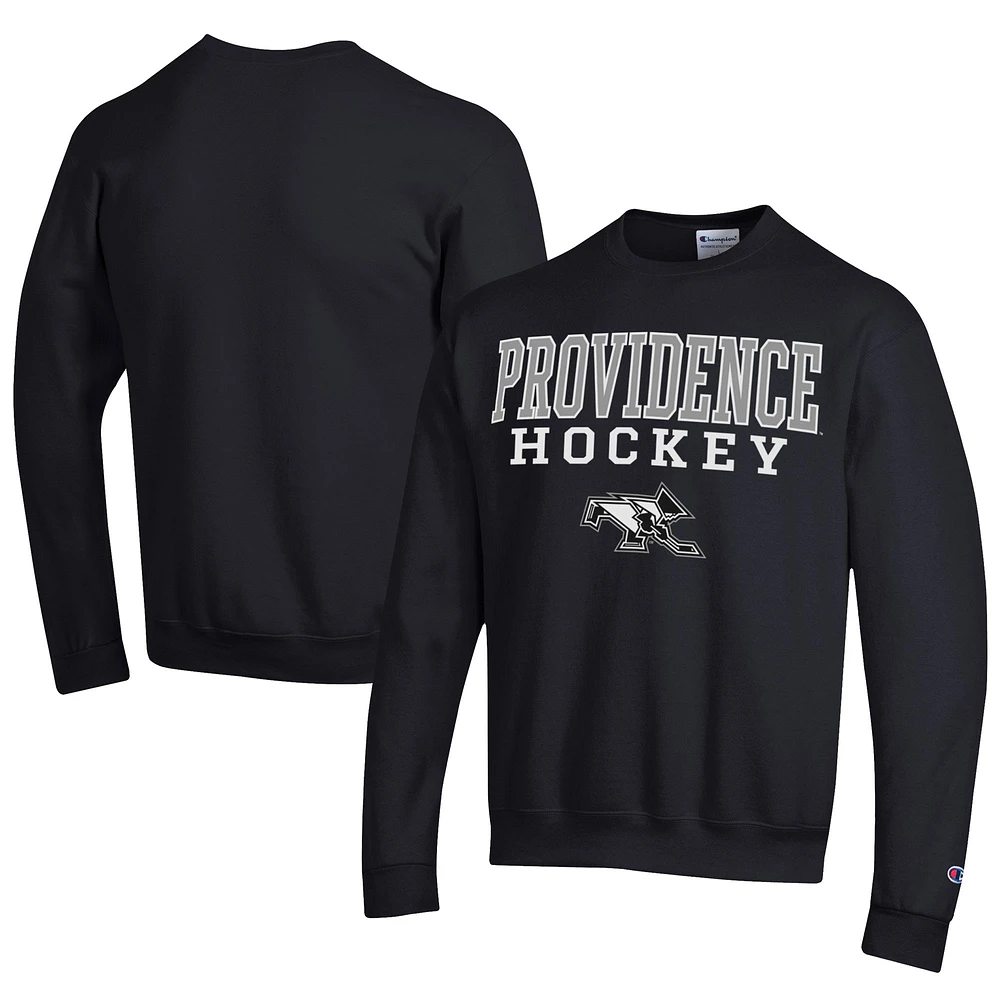 Men's Champion Providence Friars Stacked Logo Hockey Eco Powerblend Pullover Sweatshirt