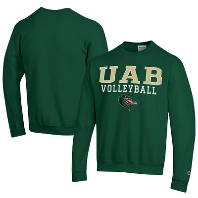 Men's Champion UAB Blazers Stacked Logo Volleyball Eco Powerblend Pullover Sweatshirt