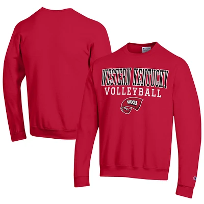Men's Champion Western Kentucky Hilltoppers Stacked Logo Volleyball Eco Powerblend Pullover Sweatshirt