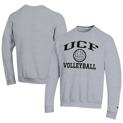 Men's Champion Gray UCF Knights Icon Logo Volleyball Eco Powerblend Pullover Sweatshirt