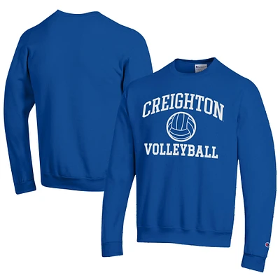 Men's Champion Creighton Bluejays Icon Logo Volleyball Eco Powerblend Pullover Sweatshirt