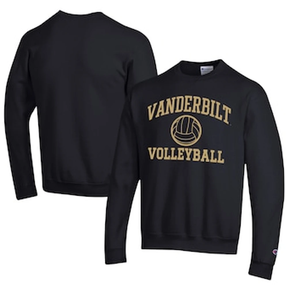 Men's Champion Vanderbilt Commodores Icon Logo Volleyball Eco Powerblend Pullover Sweatshirt