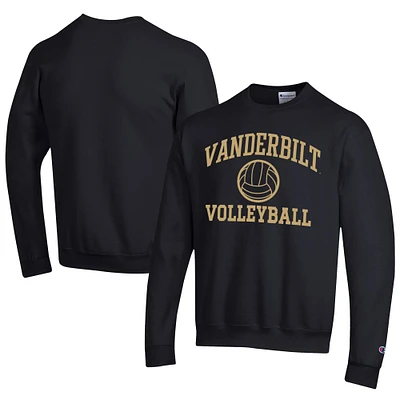 Men's Champion Vanderbilt Commodores Icon Logo Volleyball Eco Powerblend Pullover Sweatshirt