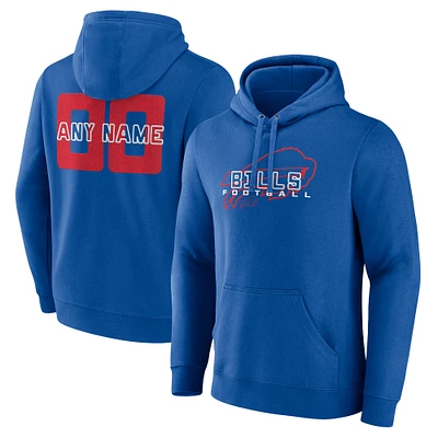 Men's Royal Buffalo Bills Stellar Personalized Name & Number Pullover Hoodie