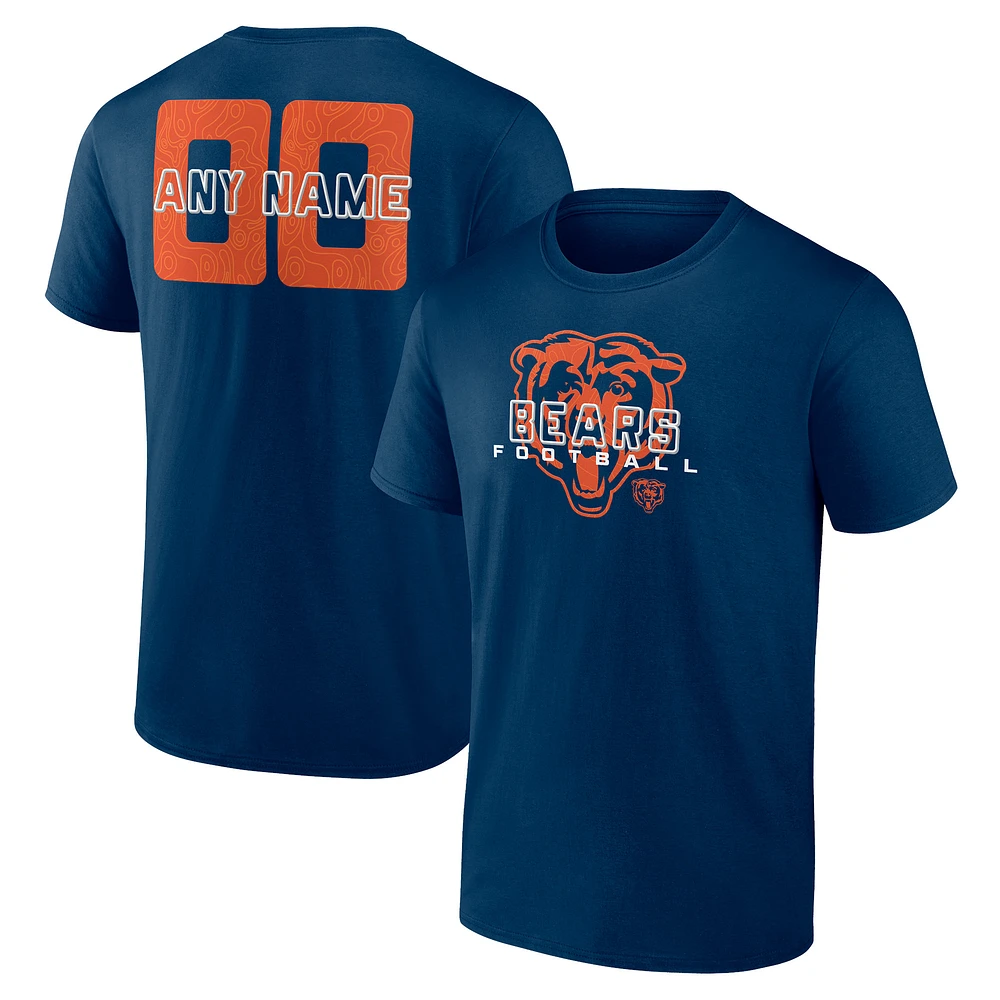 Men's Navy Chicago Bears Stellar Personalized Name & Number T-Shirt