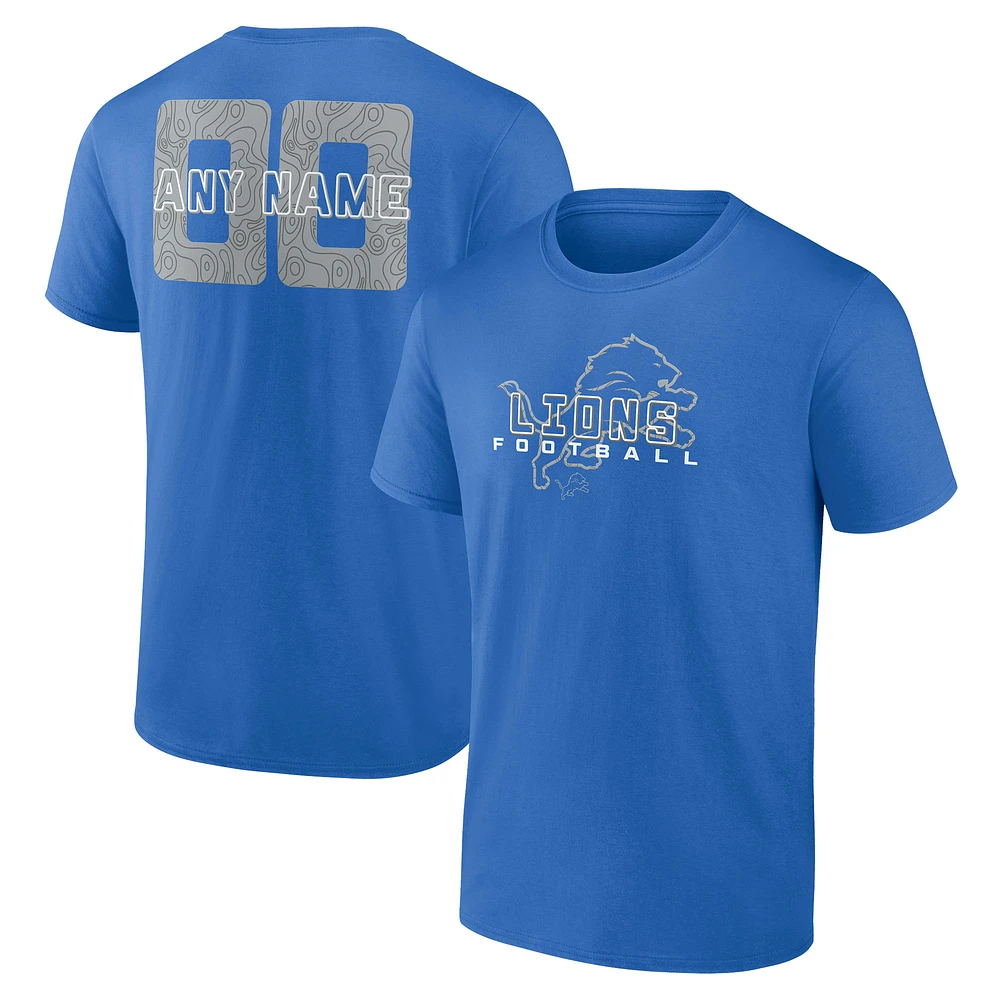 Men's Blue Detroit Lions Stellar Personalized Name & Number T-Shirt