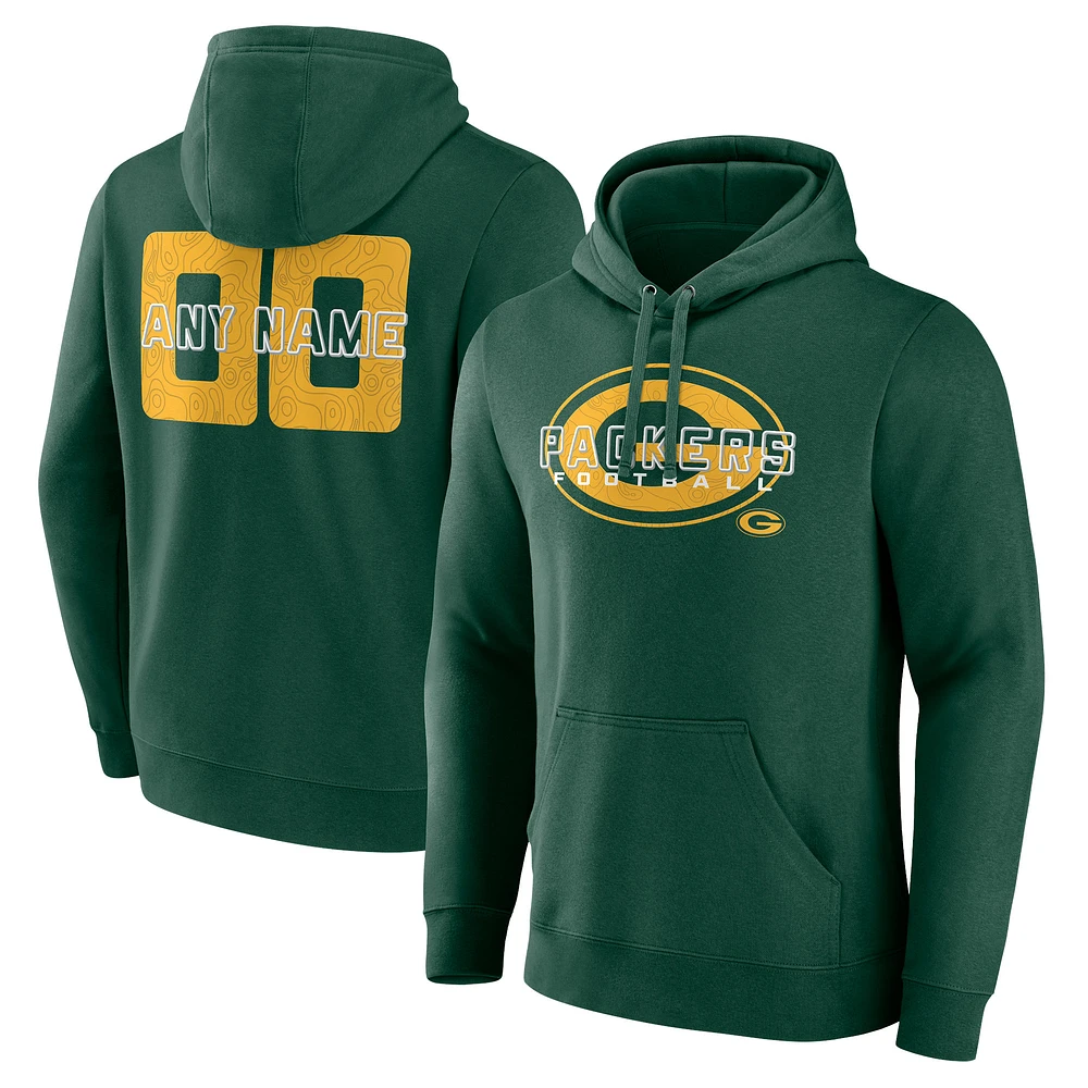 Men's Green Green Bay Packers Stellar Personalized Name & Number Pullover Hoodie
