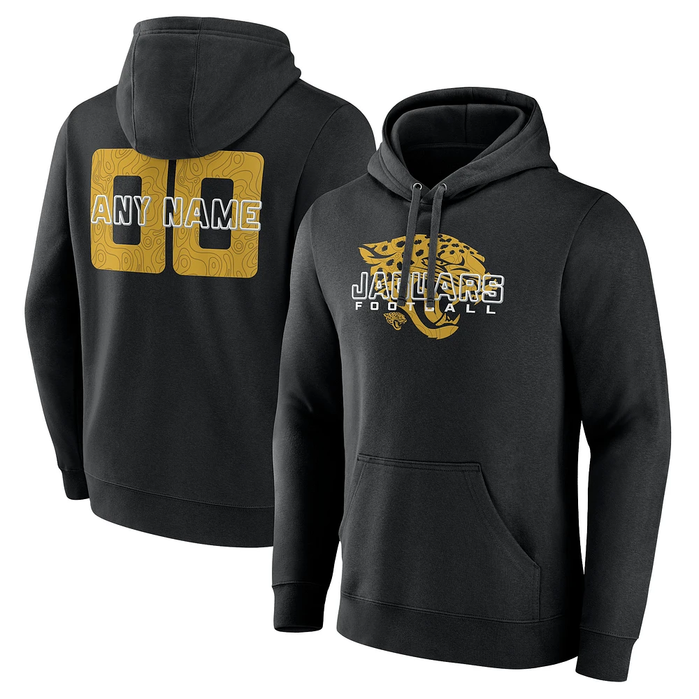 Men's Black Jacksonville Jaguars Stellar Personalized Name & Number Pullover Hoodie
