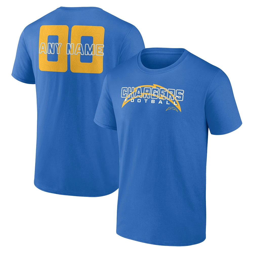 Men's Powder Blue Los Angeles Chargers Stellar Personalized Name & Number T-Shirt