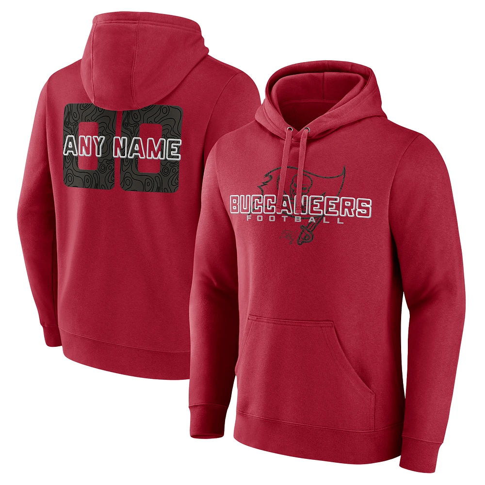 Men's Red Tampa Bay Buccaneers Stellar Personalized Name & Number Pullover Hoodie