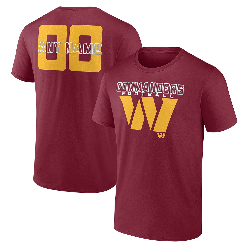 Men's Burgundy Washington Commanders Stellar Personalized Name & Number T-Shirt