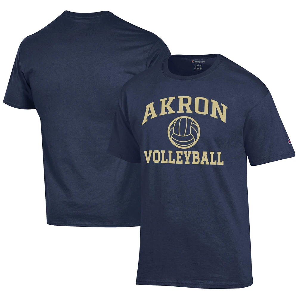 Men's Champion Navy Akron Zips Icon Logo Volleyball Jersey T-Shirt