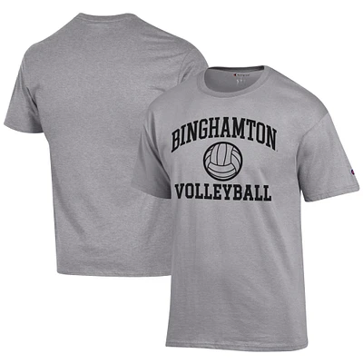 Men's Champion Gray Binghamton Bearcats Icon Logo Volleyball Jersey T-Shirt