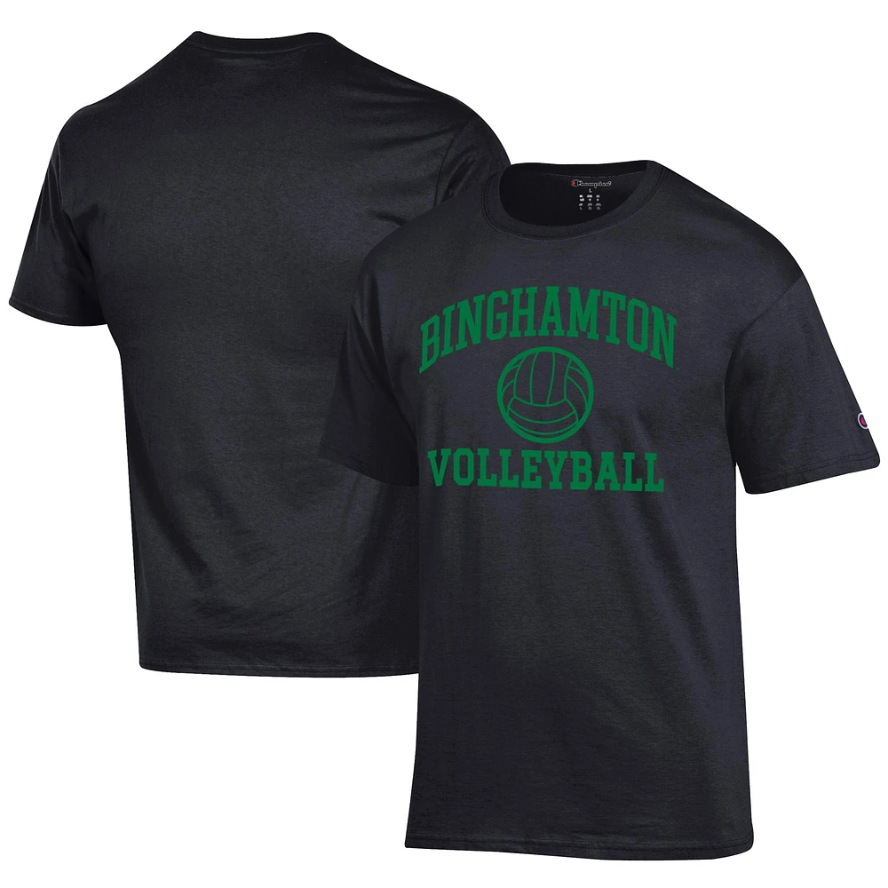 Men's Champion Black Binghamton Bearcats Icon Logo Volleyball Jersey T-Shirt