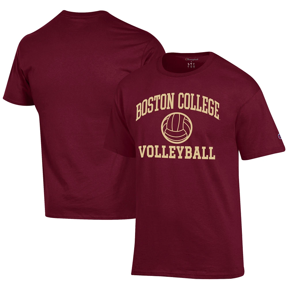 Men's Champion Maroon Boston College Eagles Icon Logo Volleyball Jersey T-Shirt