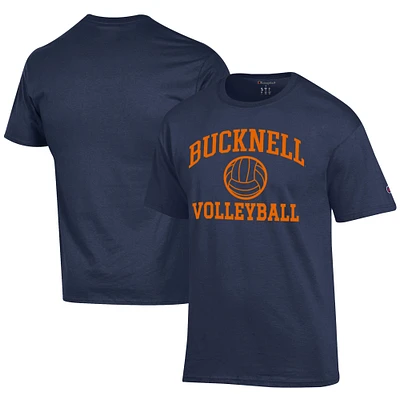 Men's Champion Navy Bucknell Bison Icon Logo Volleyball Jersey T-Shirt