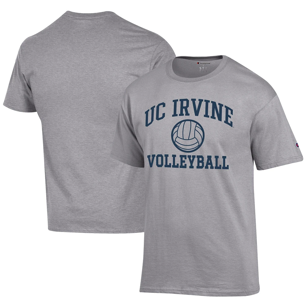 Men's Champion Gray UC Irvine Anteaters Icon Logo Volleyball Jersey T-Shirt