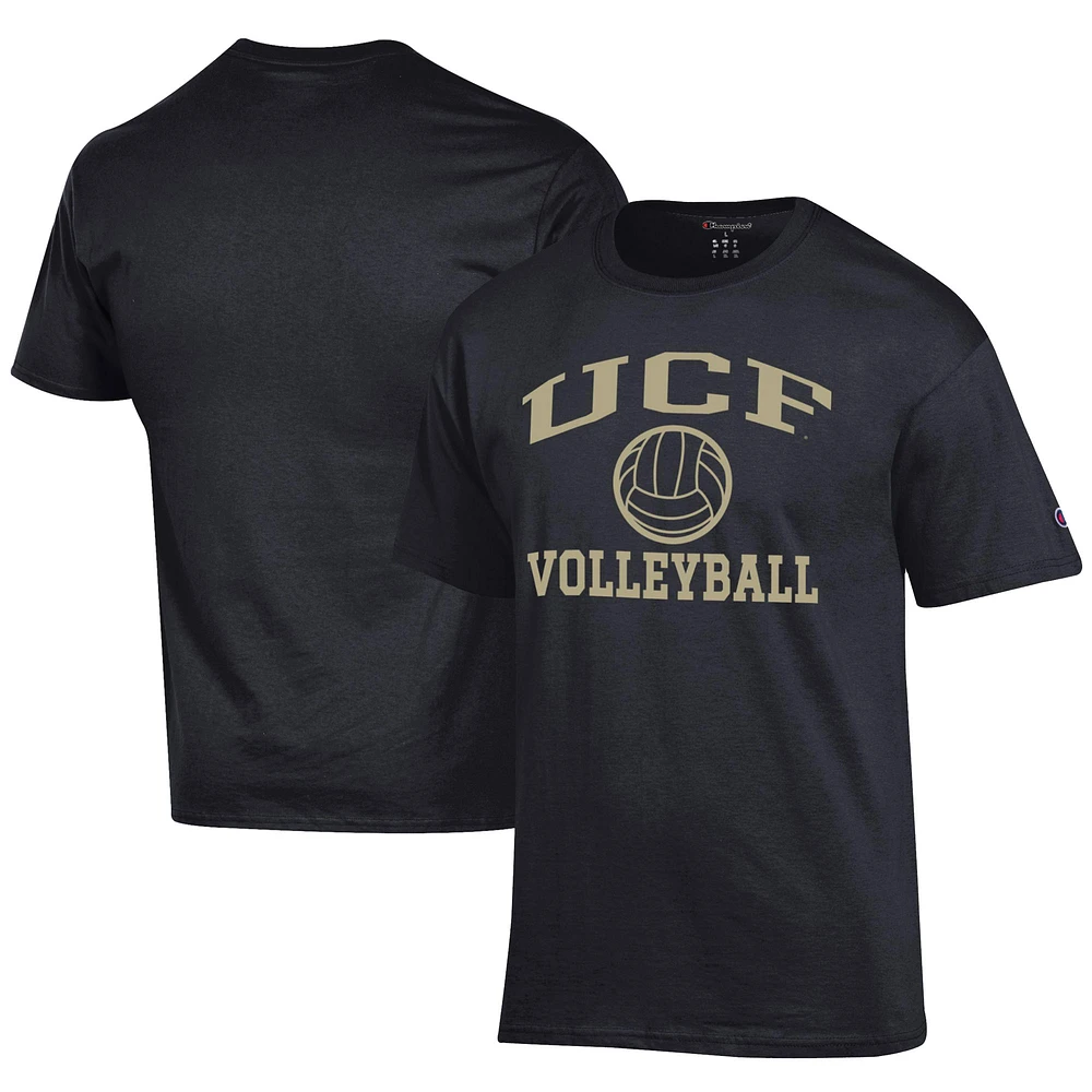 Men's Champion Black UCF Knights Icon Logo Volleyball Jersey T-Shirt