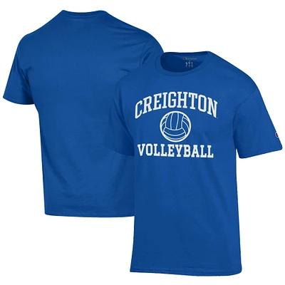 Men's Champion Blue Creighton Bluejays Icon Logo Volleyball Jersey T-Shirt