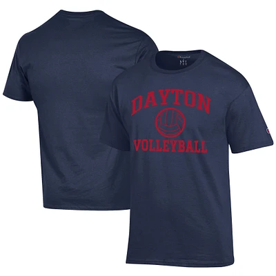 Men's Champion  Navy Dayton Flyers Icon Logo Volleyball Jersey T-Shirt