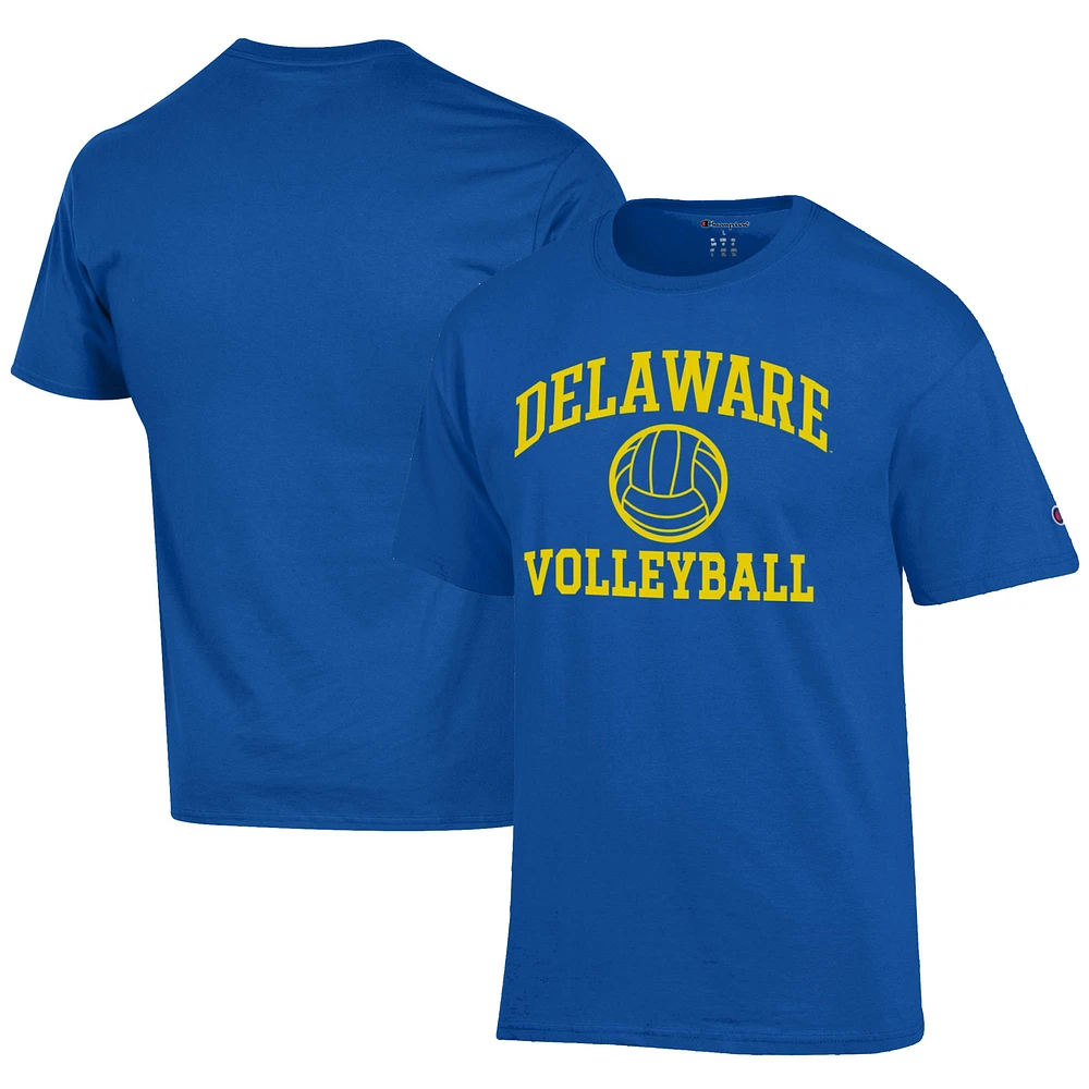 Men's Champion Royal Delaware Fightin' Blue Hens Icon Logo Volleyball Jersey T-Shirt