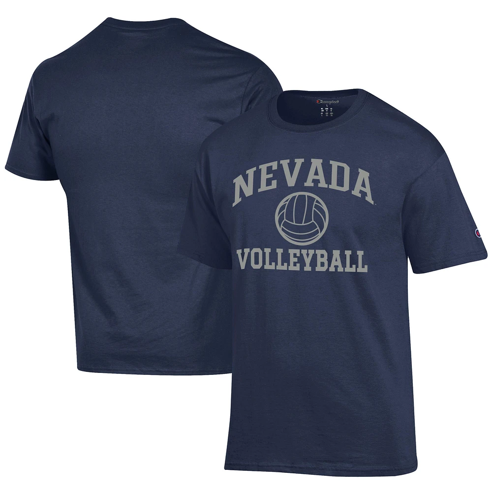 Men's Champion Navy Nevada Wolf Pack Icon Logo Volleyball Jersey T-Shirt