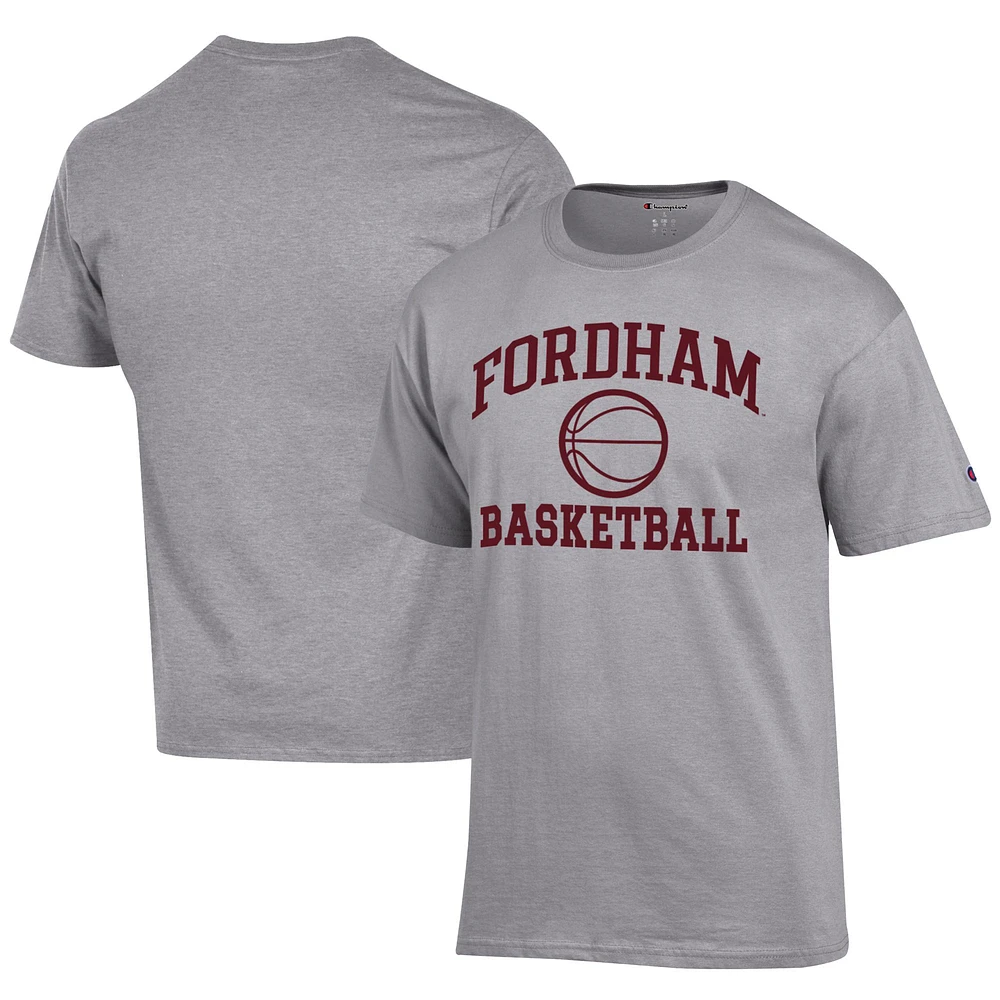 Men's Champion Gray Fordham Rams Icon Logo Basketball Jersey T-Shirt