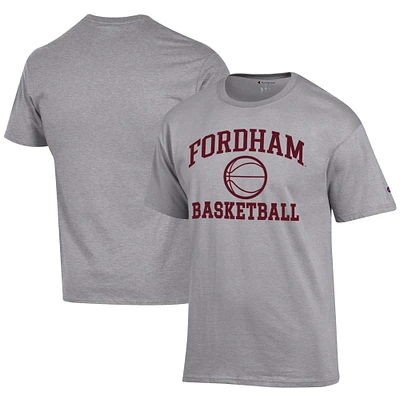Men's Champion  Gray Fordham Rams Icon Logo Basketball Jersey T-Shirt