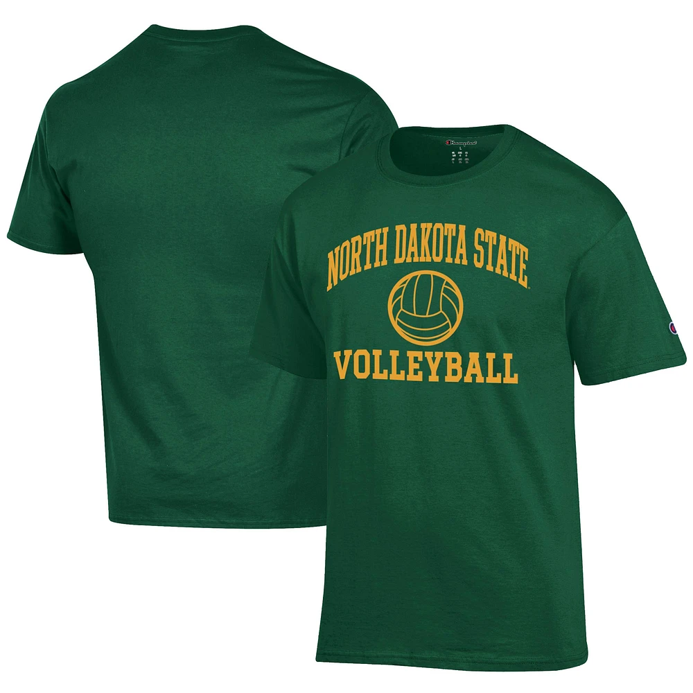 Men's Champion Green NDSU Bison Icon Logo Volleyball Jersey T-Shirt
