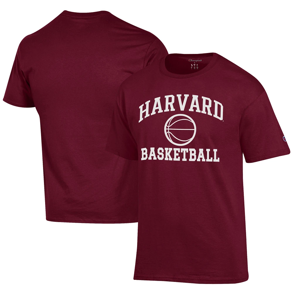 Men's Champion Crimson Harvard Icon Logo Basketball Jersey T-Shirt