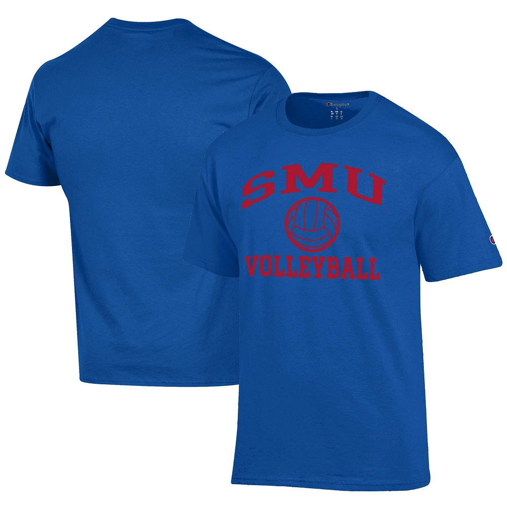 Men's Champion Royal SMU Mustangs Icon Logo Volleyball Jersey T-Shirt