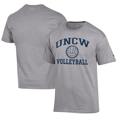 Men's Champion  Gray UNC Wilmington Seahawks Icon Logo Volleyball Jersey T-Shirt