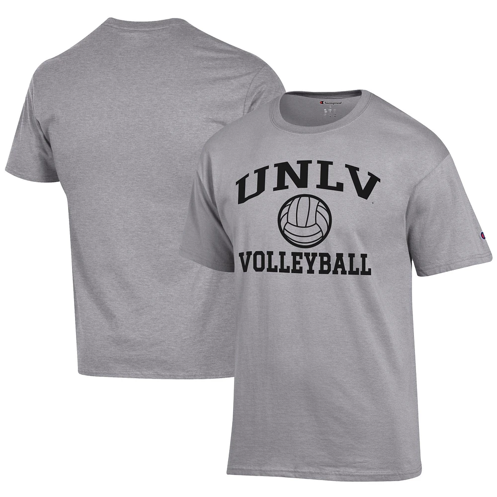 Men's Champion Gray UNLV Rebels Icon Logo Volleyball Jersey T-Shirt