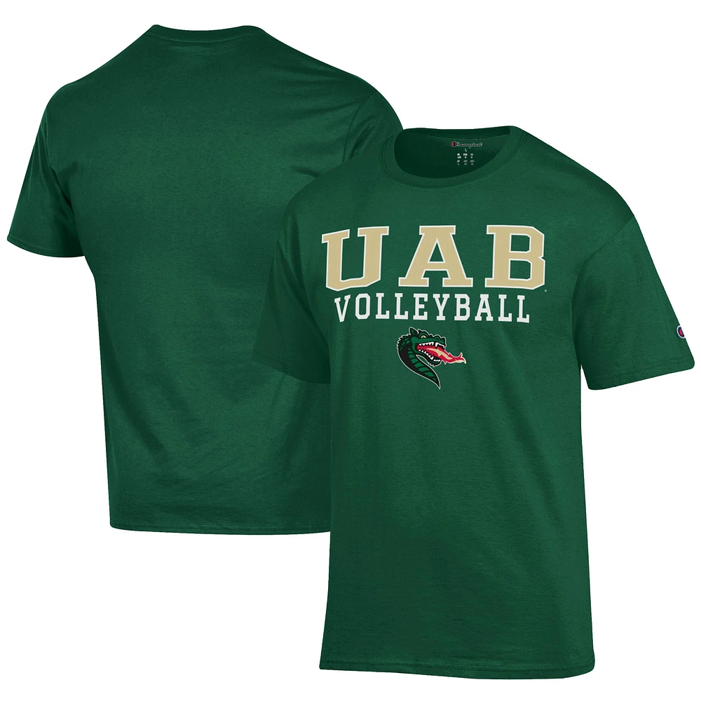 Men's Champion Green UAB Blazers Icon Logo Volleyball Jersey T-Shirt