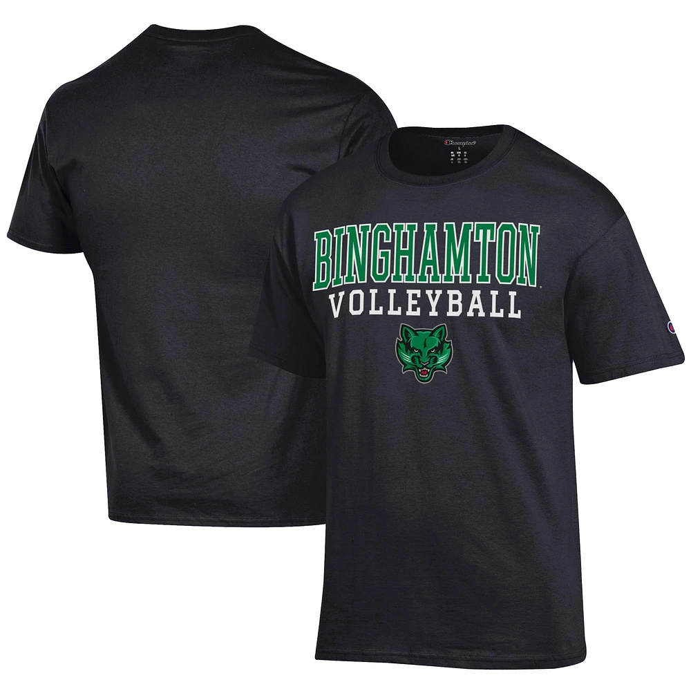 Men's Champion Black Binghamton Bearcats Icon Logo Volleyball Jersey T-Shirt